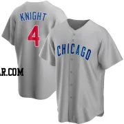 Caleb Knight Men's Chicago Cubs Gray Replica Road Jersey