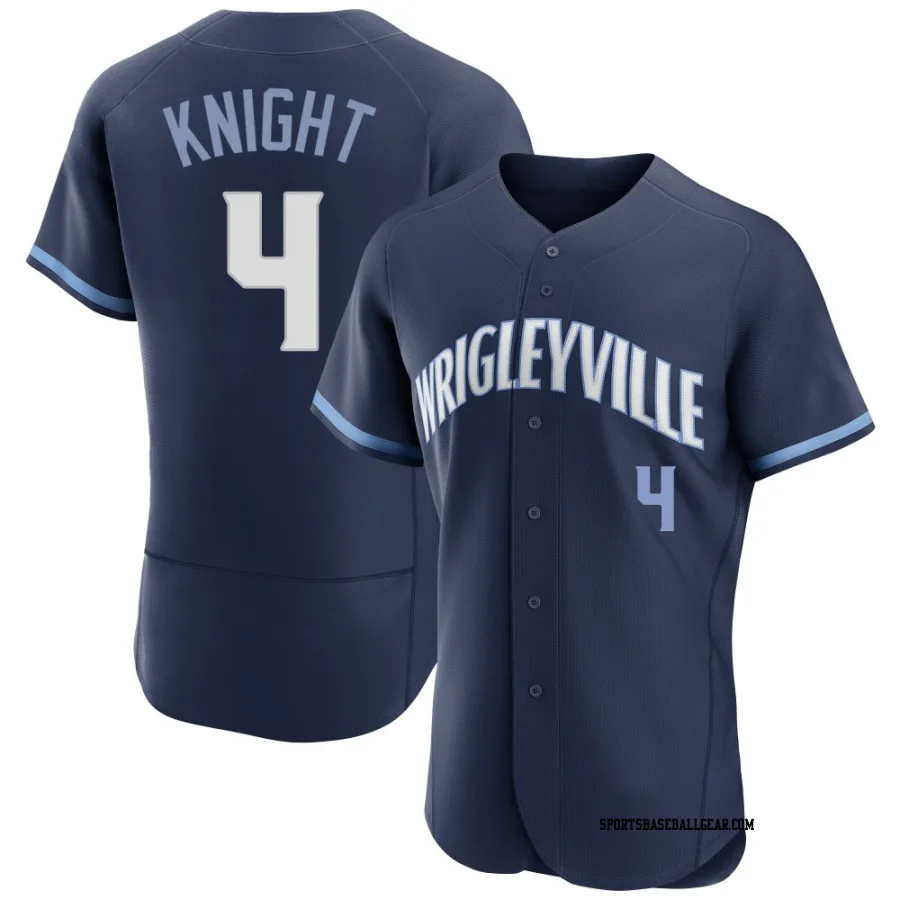 Caleb Knight Men's Chicago Cubs Navy Authentic 2021 City Connect Jersey