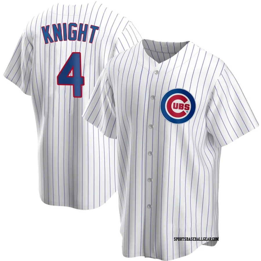 Caleb Knight Men's Chicago Cubs White Replica Home Jersey