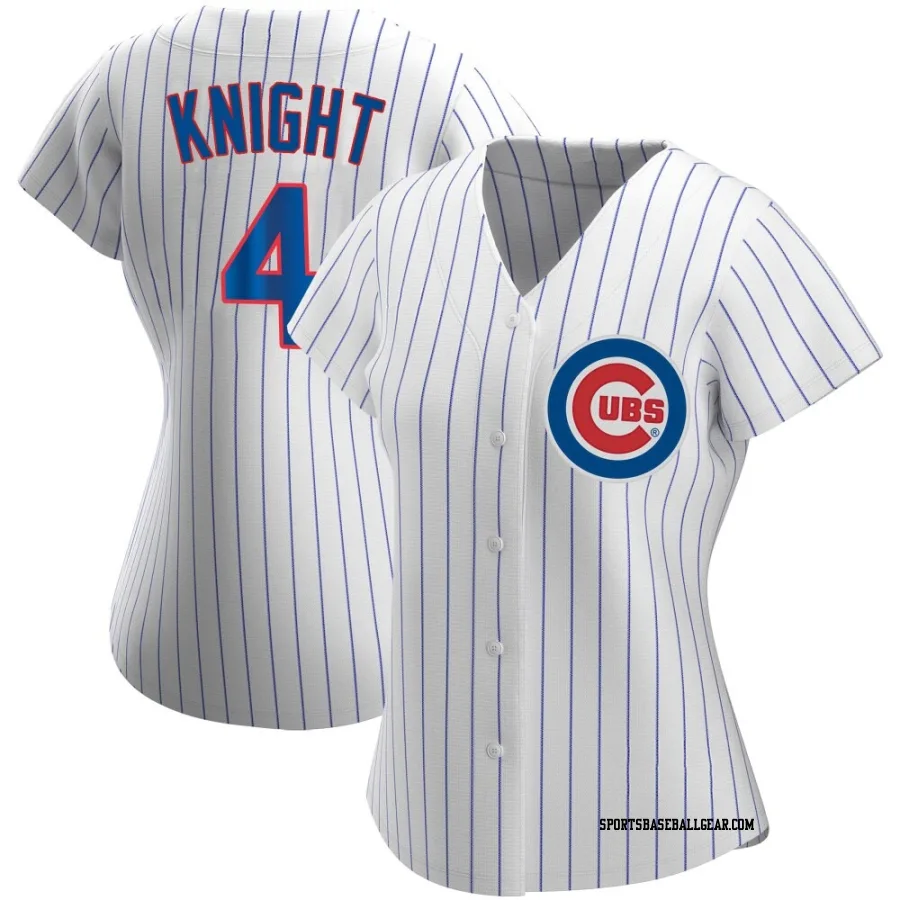 Caleb Knight Women's Chicago Cubs White Replica Home Jersey