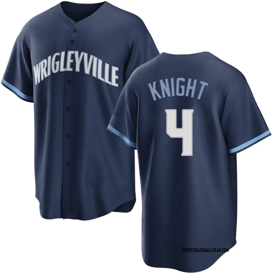 Caleb Knight Youth Chicago Cubs Navy Replica 2021 City Connect Jersey