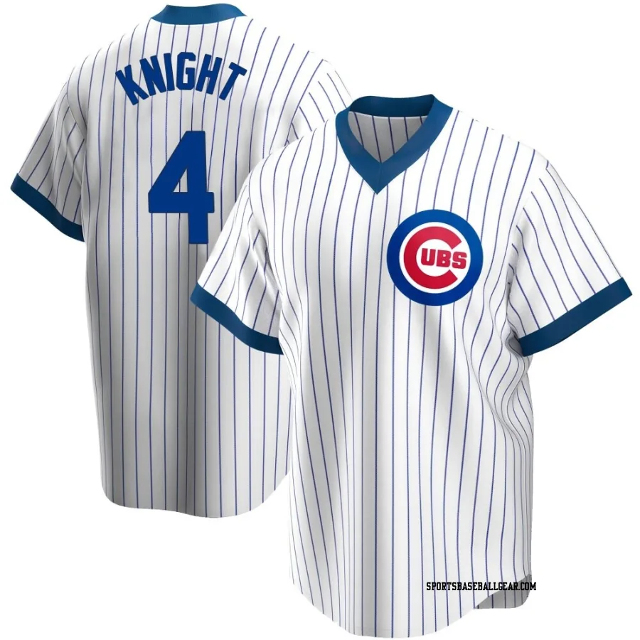 Caleb Knight Youth Chicago Cubs White Replica Home Cooperstown Collection Jersey