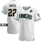 Caleb Smith Men's Arizona Diamondbacks White Authentic Teal Alternate 2023 World Series Jersey