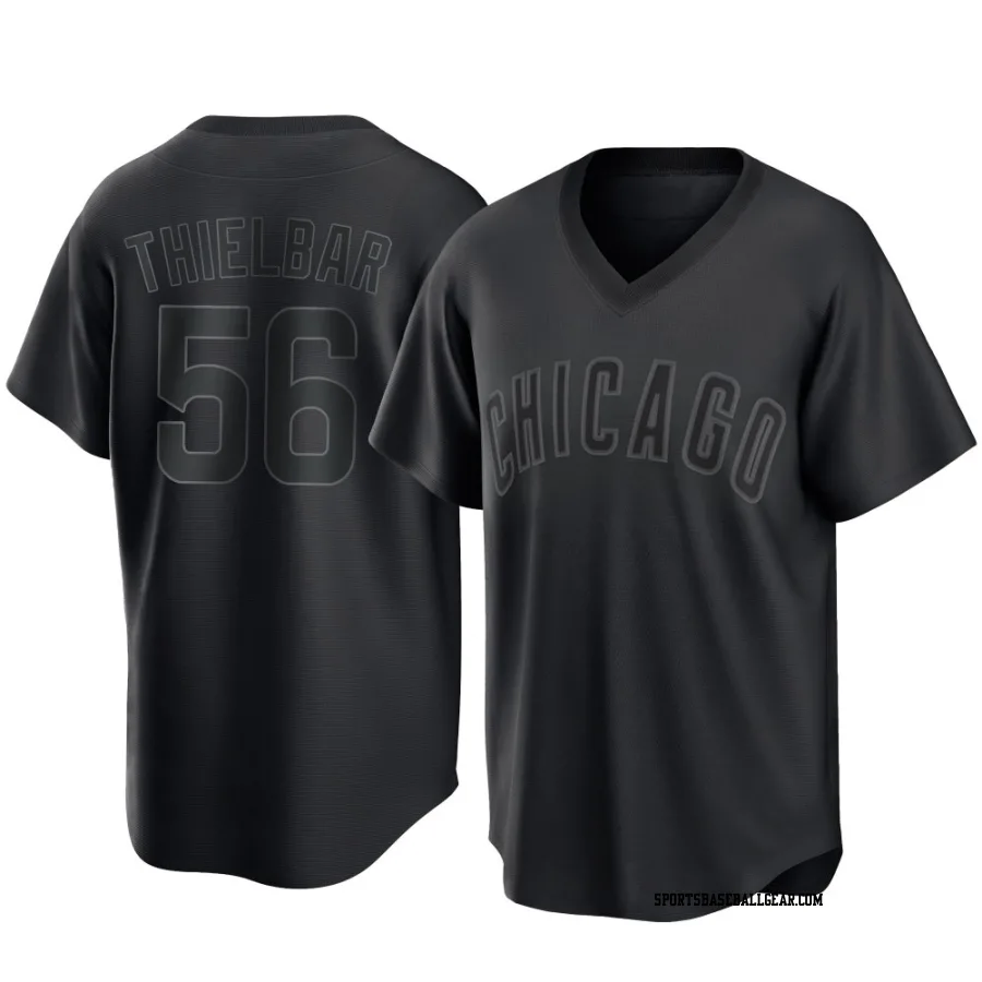 Caleb Thielbar Men's Chicago Cubs Black Replica Pitch Fashion Jersey