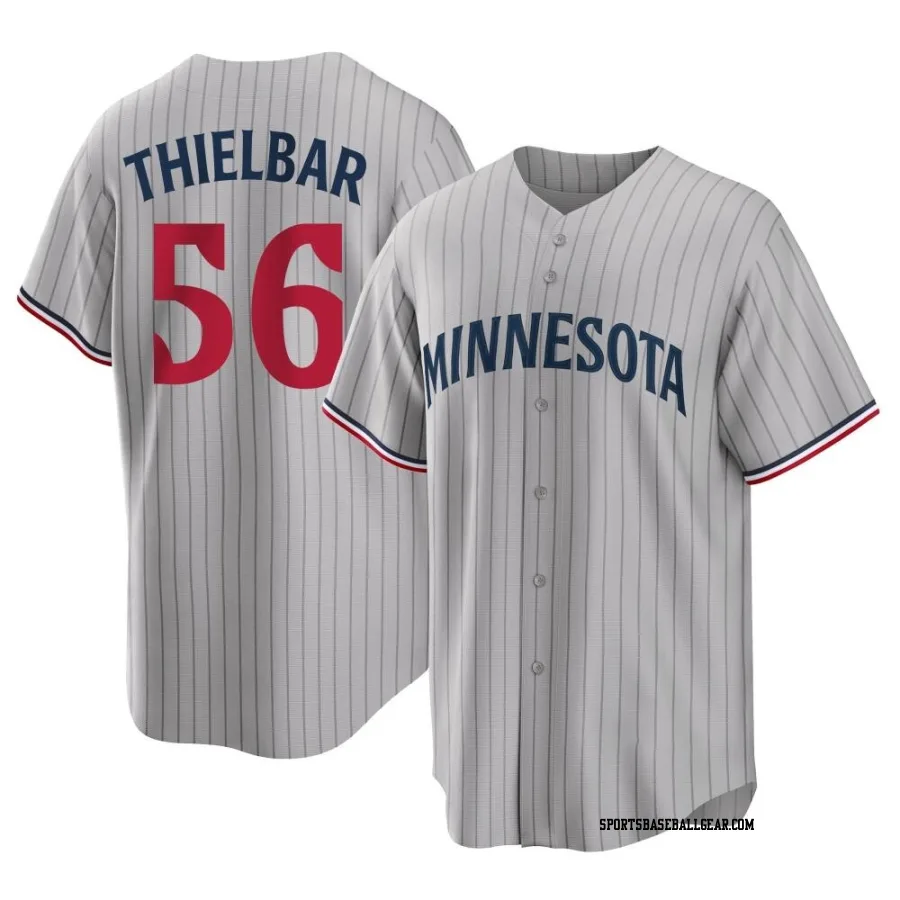 Caleb Thielbar Men's Minnesota Twins Gray Replica Road Jersey