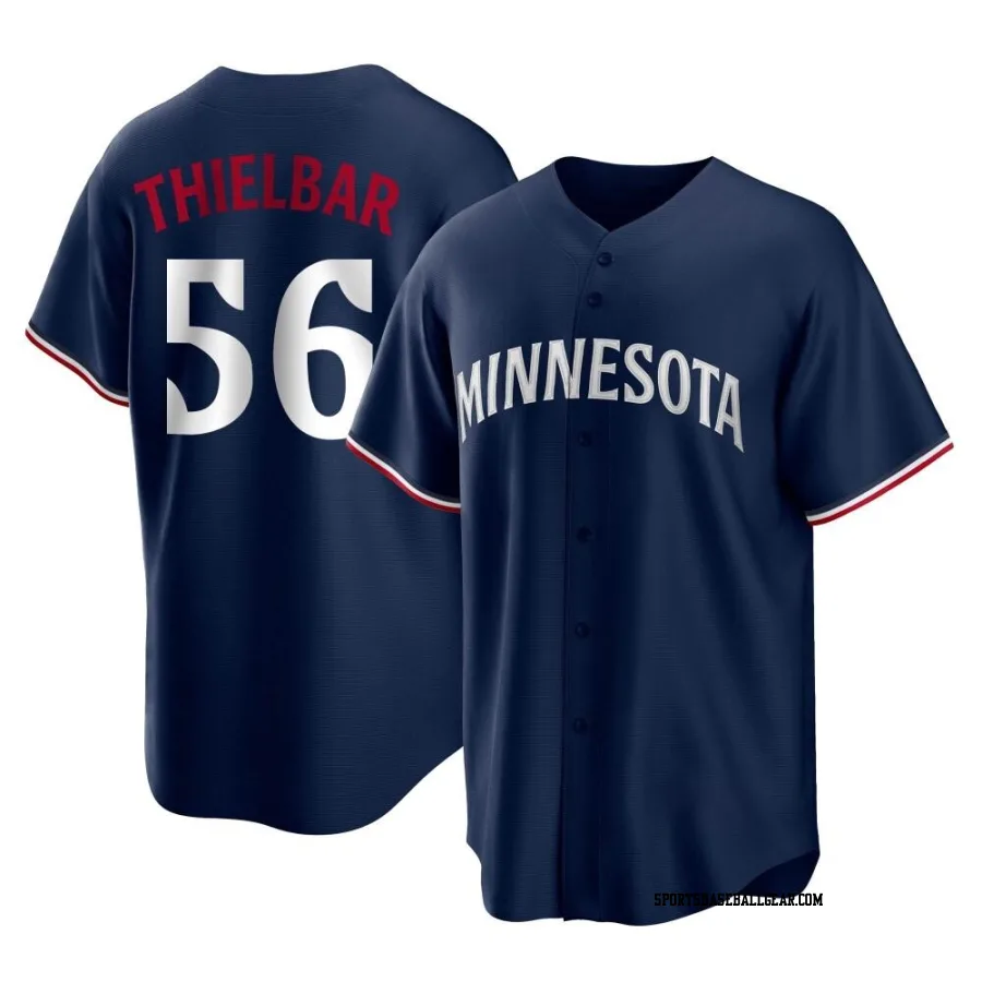 Caleb Thielbar Youth Minnesota Twins Navy Replica Alternate Jersey