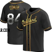 Calvin Coker Men's Oakland Athletics Black Golden Replica Alternate Jersey