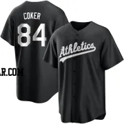 Calvin Coker Men's Oakland Athletics Black/White Replica Jersey