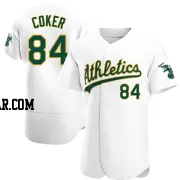 Calvin Coker Men's Oakland Athletics White Authentic Home Jersey