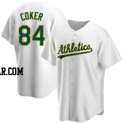 Calvin Coker Men's Oakland Athletics White Replica Home Jersey