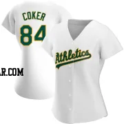 Calvin Coker Women's Oakland Athletics White Authentic Home Jersey