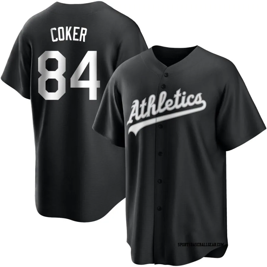 Calvin Coker Youth Oakland Athletics Black/White Replica Jersey