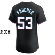 Calvin Faucher Men's Miami Marlins Black Elite Alternate Vapor Premier Jersey