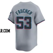 Calvin Faucher Men's Miami Marlins Gray Limited Road Jersey