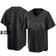 Calvin Faucher Men's Tampa Bay Rays Black Replica Pitch Fashion Jersey