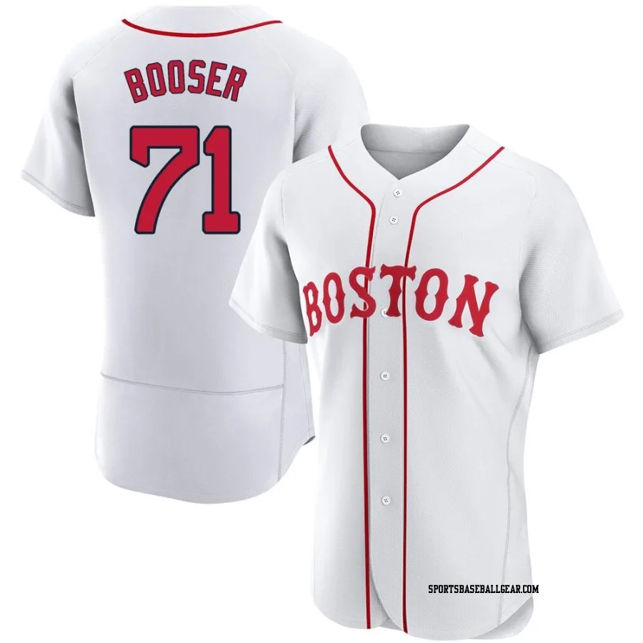 Cam Booser Men's Boston Red Sox White Authentic 2021 Patriots' Day Jersey