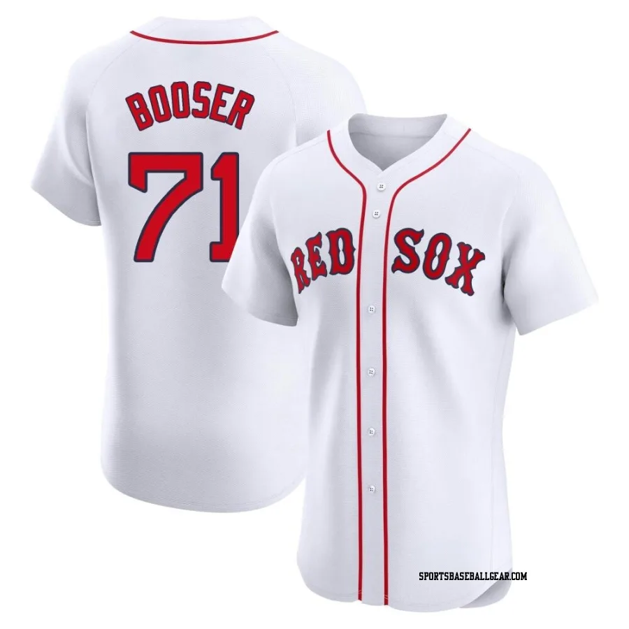 Cam Booser Men's Boston Red Sox White Elite Home Jersey