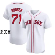 Cam Booser Men's Boston Red Sox White Elite Home Patch Jersey