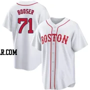 Cam Booser Men's Boston Red Sox White Replica 2021 Patriots' Day Jersey