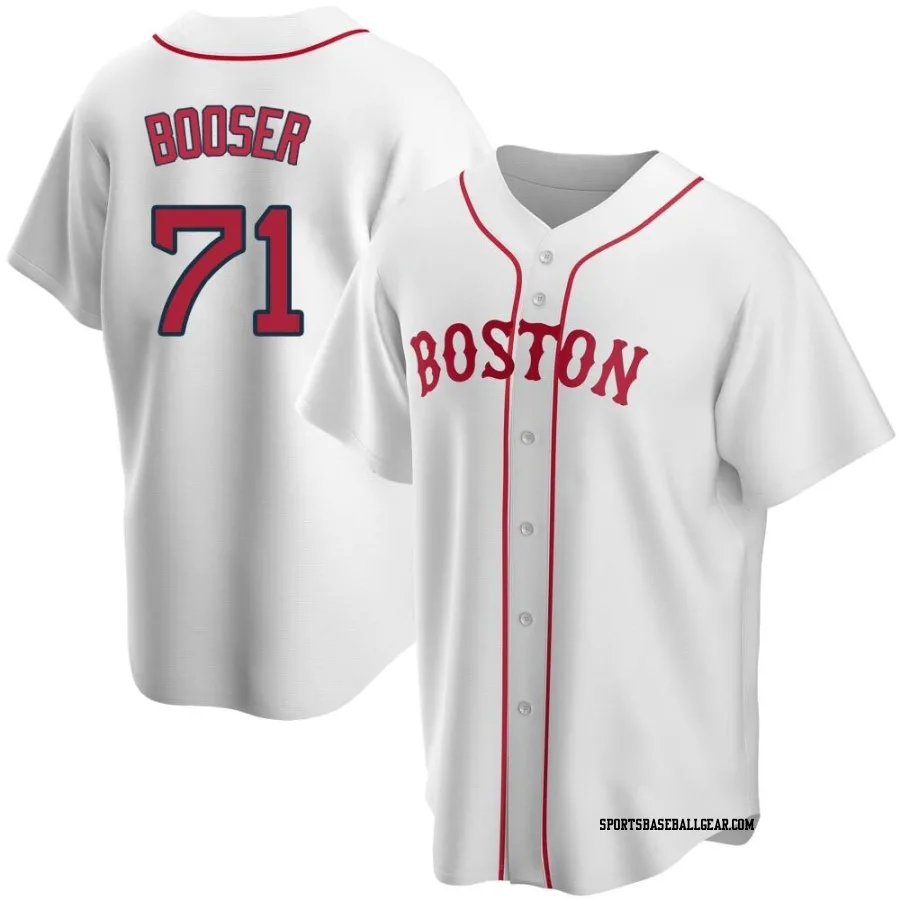 Cam Booser Men's Boston Red Sox White Replica Alternate Jersey