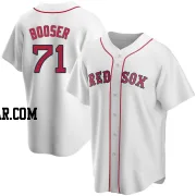 Cam Booser Men's Boston Red Sox White Replica Home Jersey