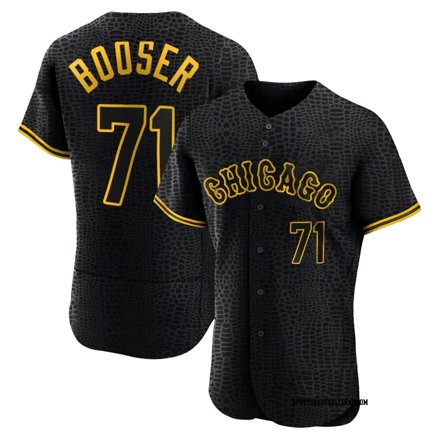 Cam Booser Men's Chicago White Sox Black Authentic Snake Skin City Jersey