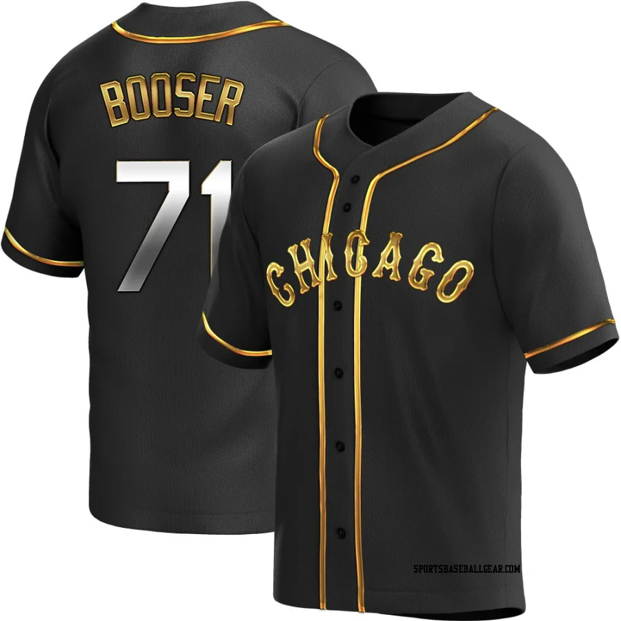 Cam Booser Men's Chicago White Sox Black Golden Replica Alternate Jersey