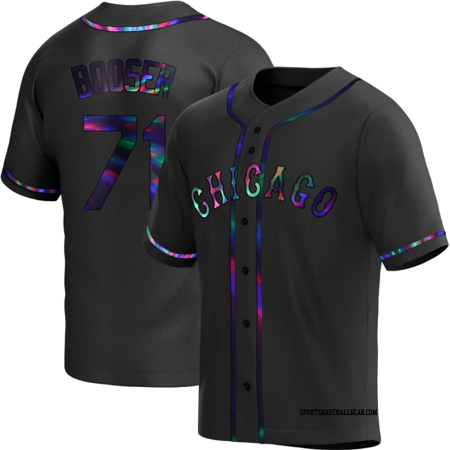 Cam Booser Men's Chicago White Sox Black Holographic Replica Alternate Jersey