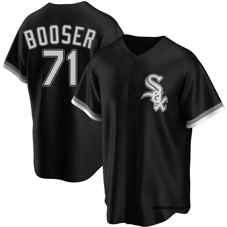 Cam Booser Men's Chicago White Sox Black Replica Alternate Jersey