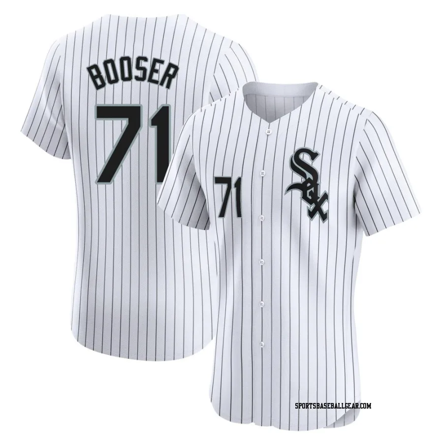 Cam Booser Men's Chicago White Sox White Elite Home Jersey