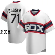 Cam Booser Men's Chicago White Sox White Replica Cooperstown Collection Jersey