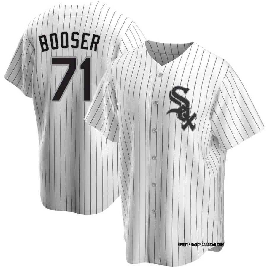 Cam Booser Men's Chicago White Sox White Replica Home Jersey