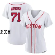 Cam Booser Women's Boston Red Sox White Authentic 2021 Patriots' Day Jersey