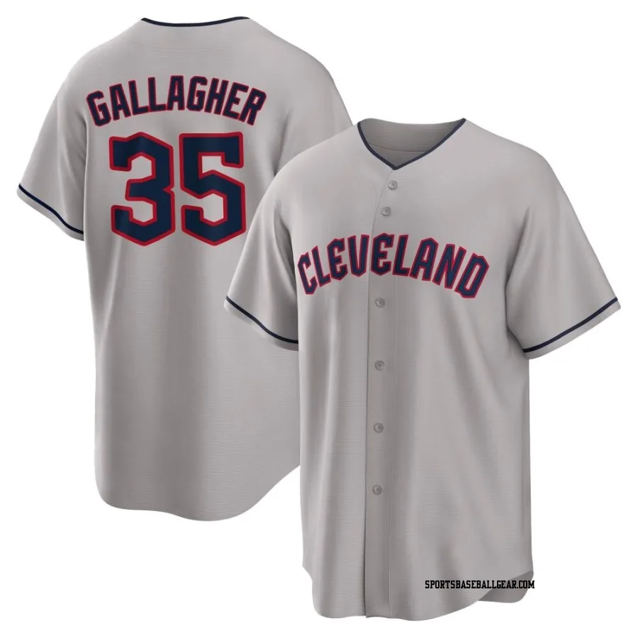 Cam Gallagher Men's Cleveland Guardians Gray Replica Road Jersey