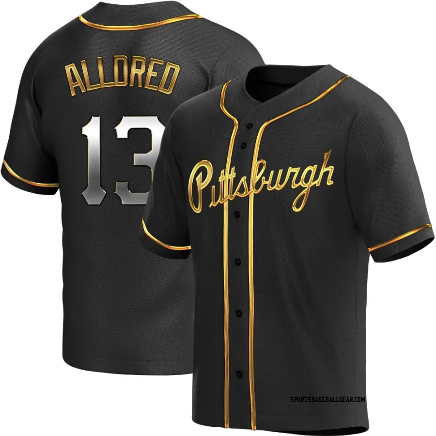 Cameron Alldred Men's Pittsburgh Pirates Black Golden Replica Alternate Jersey