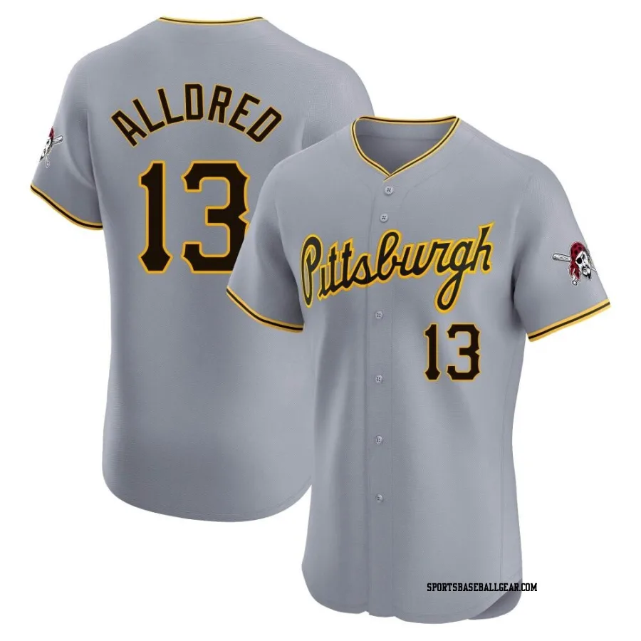 Cameron Alldred Men's Pittsburgh Pirates Gray Elite Road Jersey