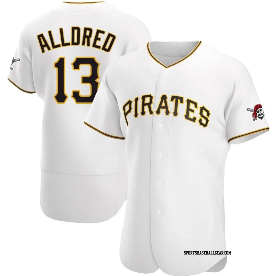 Cameron Alldred Men's Pittsburgh Pirates White Authentic Home Jersey