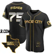 Cameron Fisher Men's Houston Astros Black/Gold Authentic 2023 Space City Ready 2 Reign Flex Base Jersey