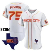 Cameron Fisher Men's Houston Astros White Authentic 2023 Space City Ready 2 Reign Flex Base Jersey