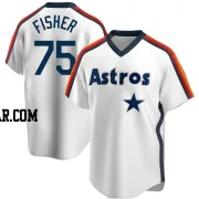 Cameron Fisher Men's Houston Astros White Replica Home Cooperstown Collection Team Jersey