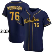 Cameron Robinson Men's Milwaukee Brewers Navy Authentic Alternate Jersey