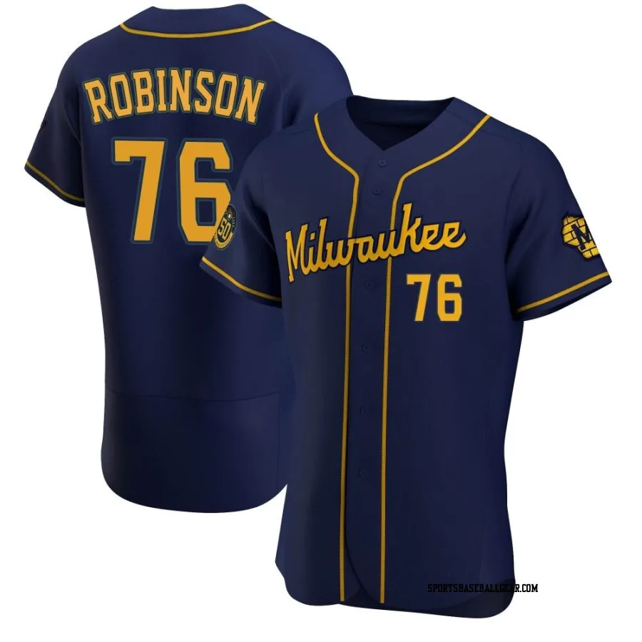 Cameron Robinson Men's Milwaukee Brewers Navy Authentic Alternate Jersey