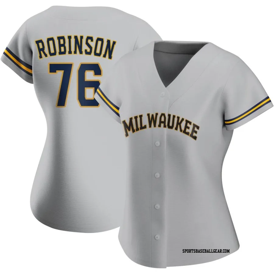 Cameron Robinson Women's Milwaukee Brewers Gray Replica Road Jersey