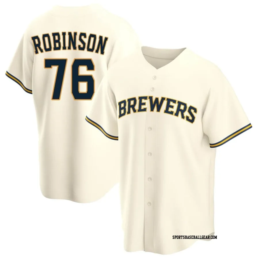 Cameron Robinson Youth Milwaukee Brewers Cream Replica Home Jersey