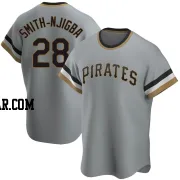 Canaan Smith-Njigba Men's Pittsburgh Pirates Gray Replica Road Cooperstown Collection Jersey