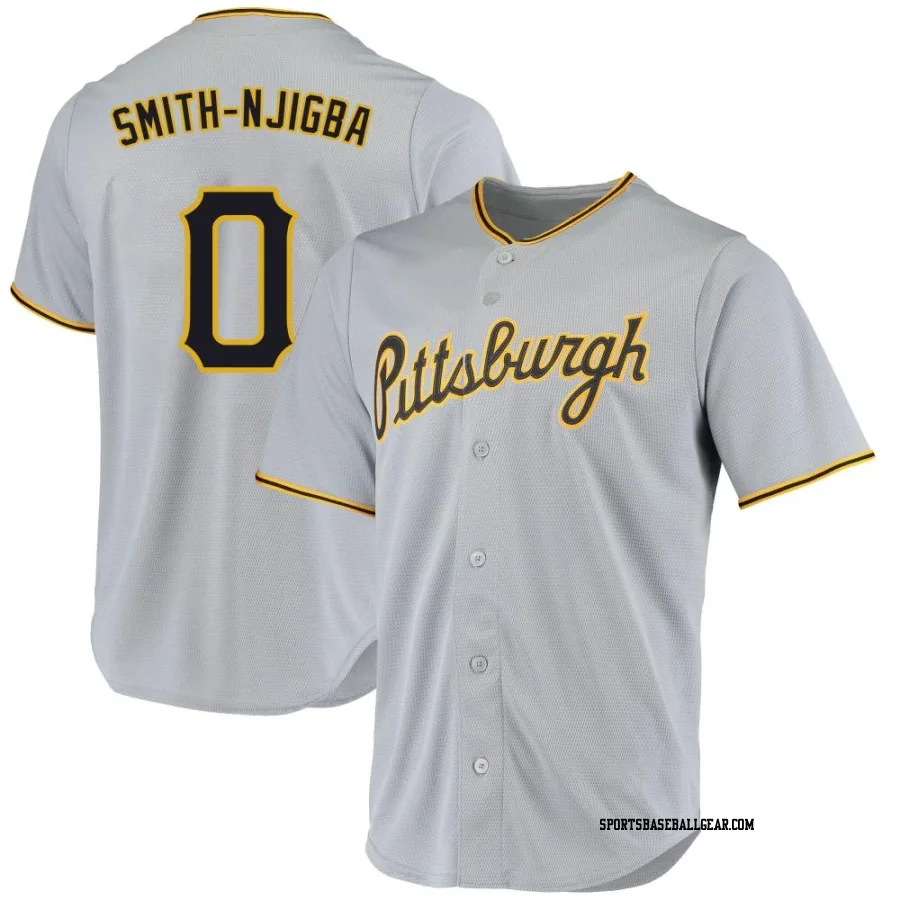 Canaan Smith-Njigba Men's Pittsburgh Pirates Gray Replica Road Jersey