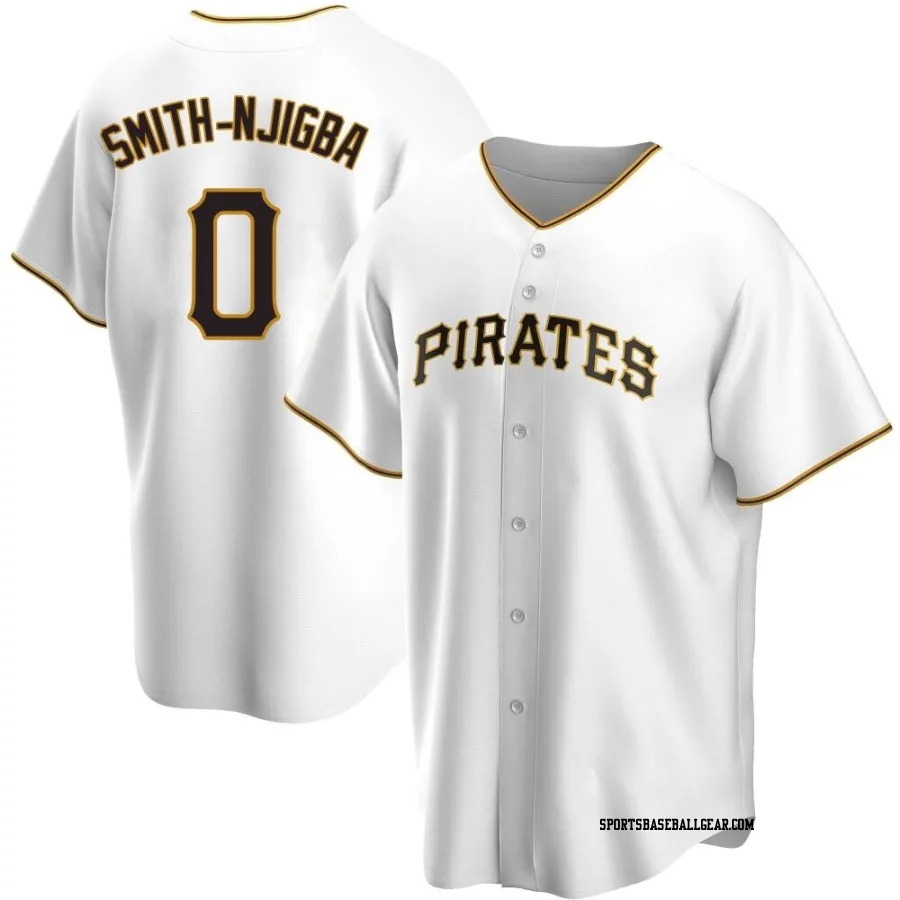 Canaan Smith-Njigba Men's Pittsburgh Pirates White Replica Home Jersey