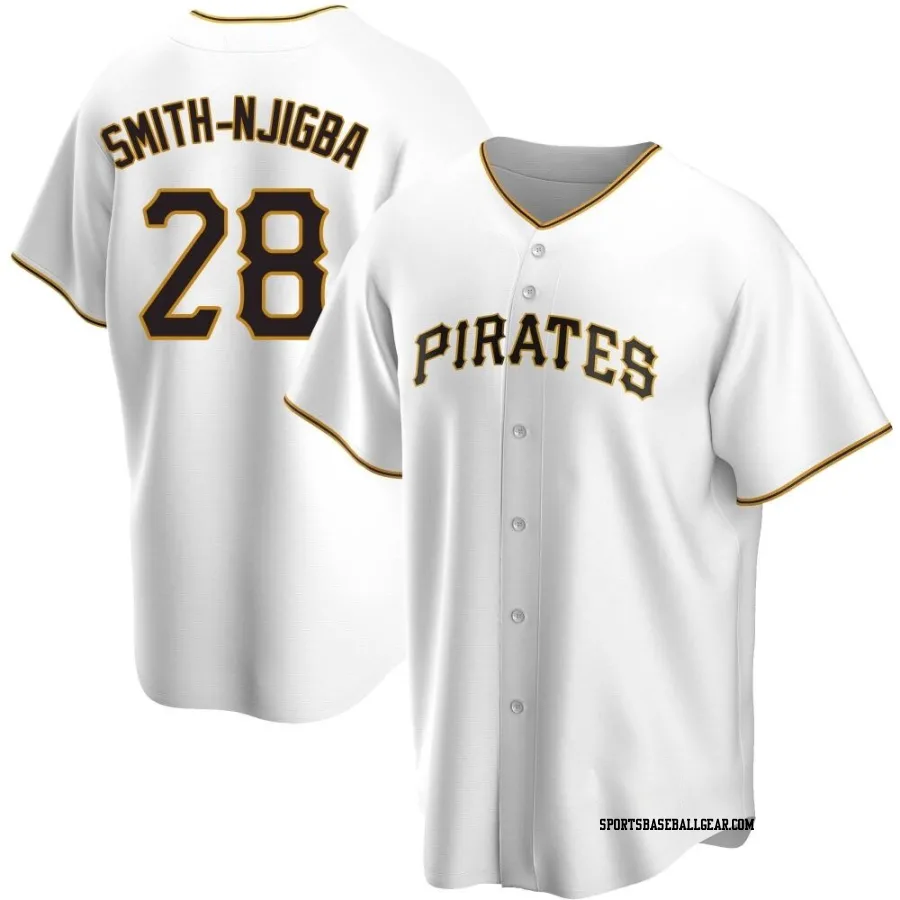 Canaan Smith-Njigba Men's Pittsburgh Pirates White Replica Home Jersey