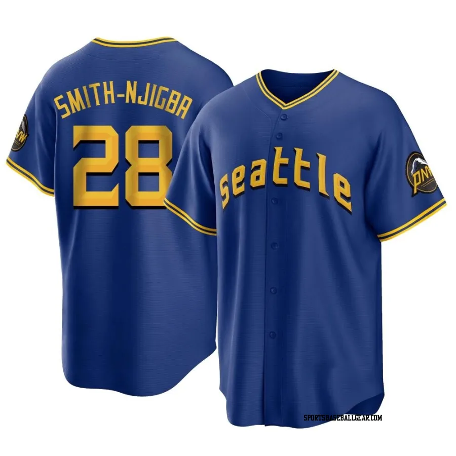 Canaan Smith-Njigba Men's Seattle Mariners Royal Replica 2023 City Connect Jersey