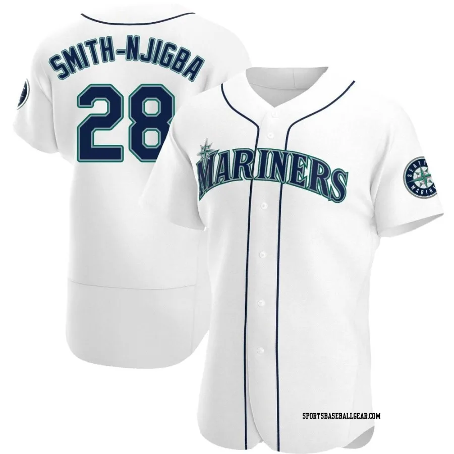 Canaan Smith-Njigba Men's Seattle Mariners White Authentic Home Jersey